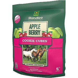 Standlee Premium Cookie Cubes Low Starch, Low Sugar Apple Berry Horse Treats, 5-lb bag