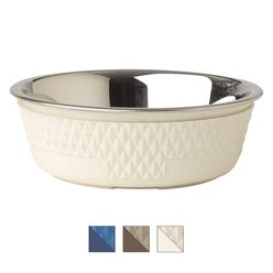 PetRageous Designs Kona Non-Skid Stainless Steel Dog Bowl, Antique White, 1.75-cup