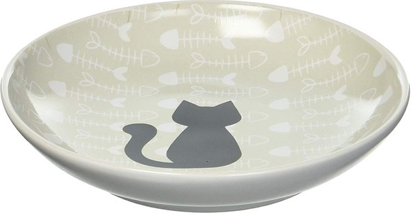 PetRageous Designs Fishbone Kitty Ceramic Cat Dish, 0.31-cup slide 1 of 2