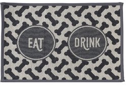 PetRageous Designs Eat Drink Tapestry Pet Placemat, 19-in