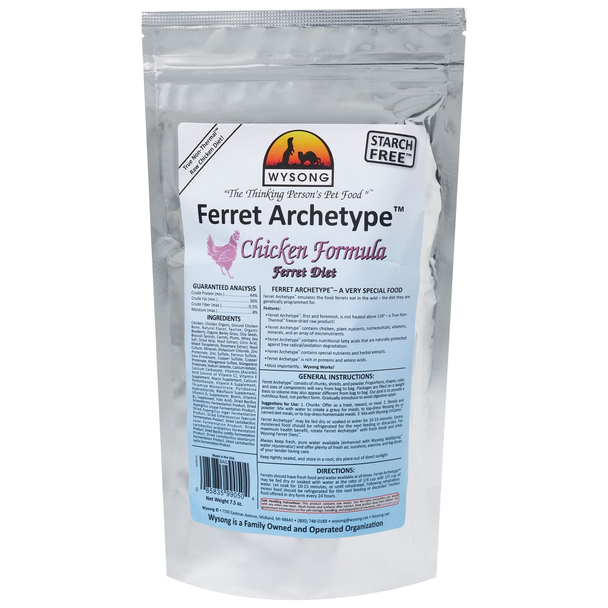 WYSONG Archetype Raw Chicken Diet FreezeDried Ferret Food Customer