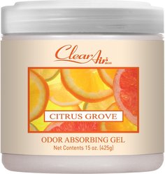 Clear Air Odor Citrus Grove Absorbing Solid Gel, 15-oz jar