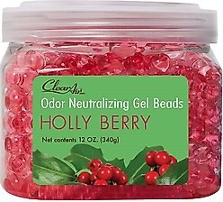 Clear Air Holly Berry Neutralizing Gel Beads 12-oz jar
