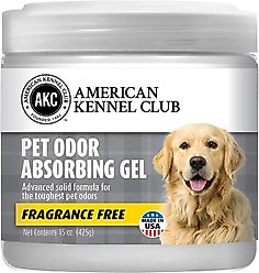 American Kennel Club AKC Fragrance Free Pet Odor Absorbing Solid Gel, 15-oz jar