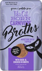 Tiki Cat Broths Duck & Chicken in Broth with Meaty Bits Grain-Free Wet Cat Food Topper, 1.3-oz pouch, case of 12