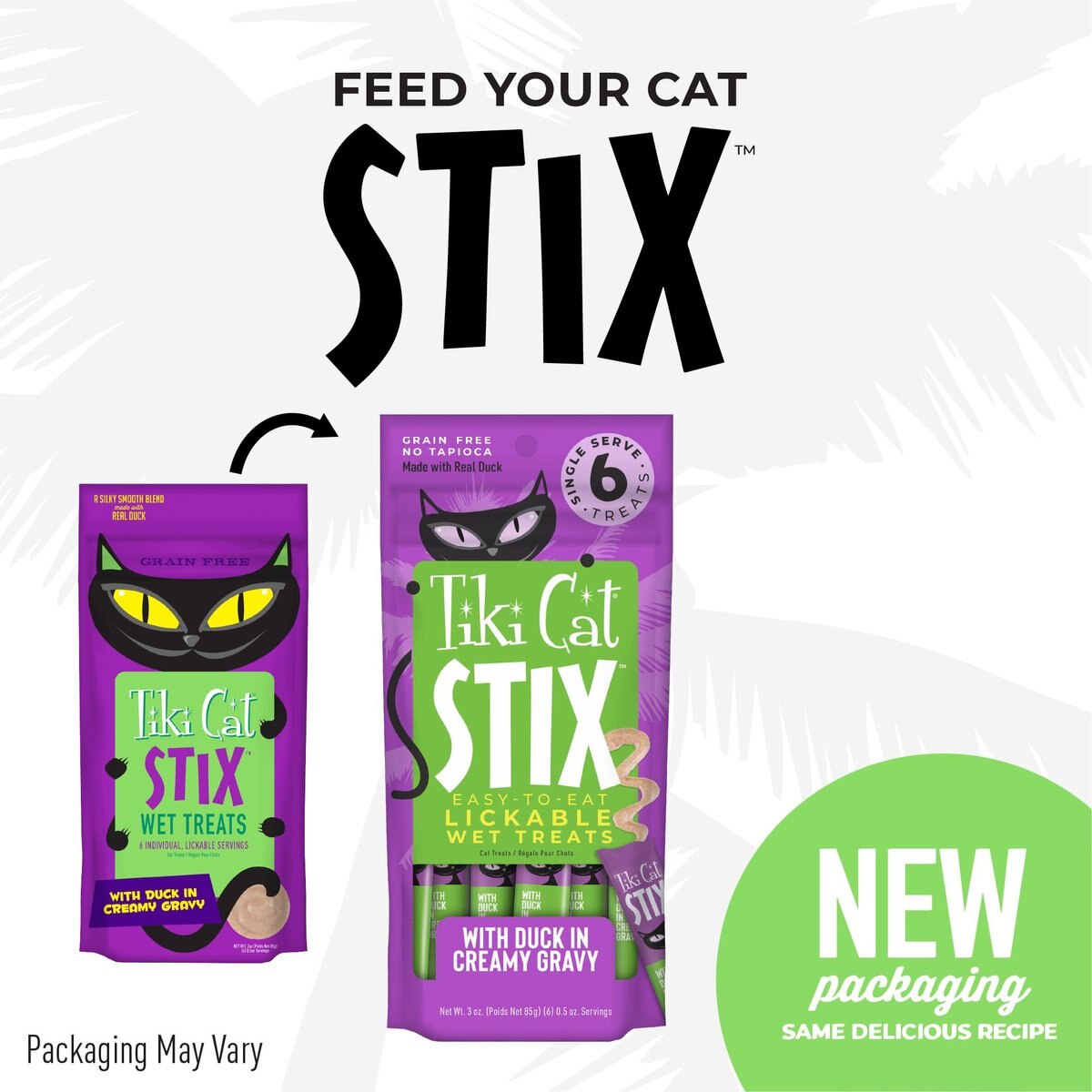 TIKI CAT Stix Duck in Creamy Gravy GrainFree Wet Cat Treat, 3oz pouch