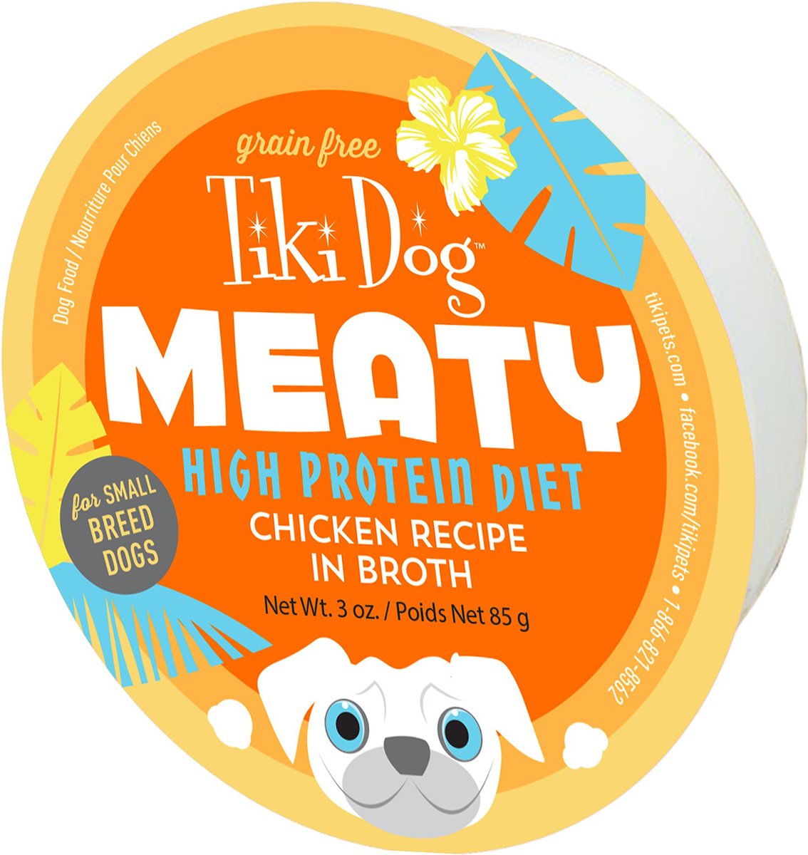TIKI DOG Meaty High Protein Diet Chicken Recipe in Broth GrainFree Wet