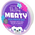 Tiki Dog Meaty High Protein Diet Chicken with Egg Recipe in Broth Grain-Free Wet Dog Food, 3-oz cup, case of 4