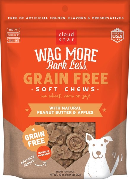 Cloud Star Wag More Bark Less Soft Chews with Savory Duck Grain-Free Dog Treats