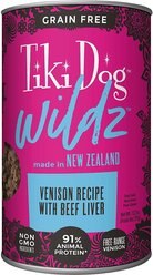 Tiki Dog Wildz Venison Recipe with Beef Liver Grain-Free Wet Dog Food, 13.2-oz can, case of 12