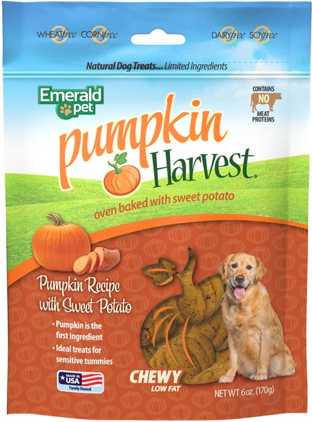 Emerald Pet Pumpkin Harvest Oven Baked With Sweet Potato Chicken-Free Dog Treats, 6-oz bag slide 1 of 2