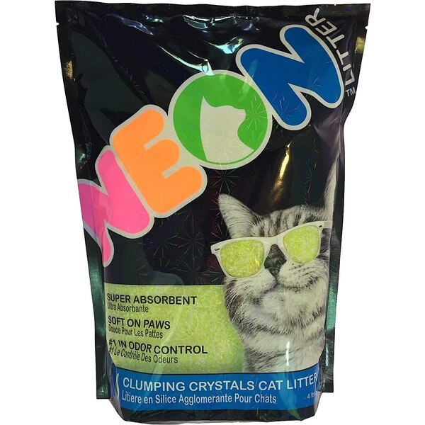 NEON LITTER Unscented Clumping Crystal Cat Litter, 4lb bag, Green