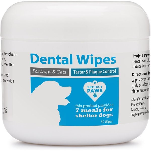VET'S BEST Dental Care Finger Wipes Dog & Cat Dental Wipes, 50 count
