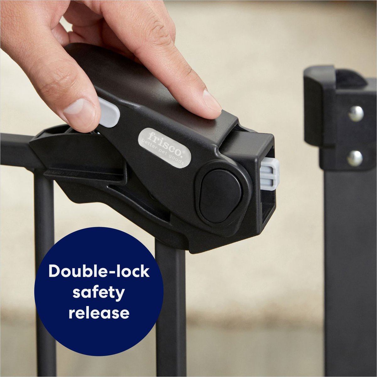 FRISCO Steel Extra Wide AutoClose Dog Gate, Black, 30in
