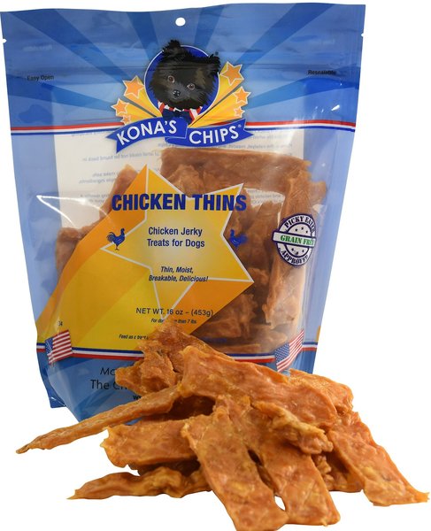 Kona's Chips Chicken Thins Jerky Dog Treats, 16-oz bag slide 1 of 1