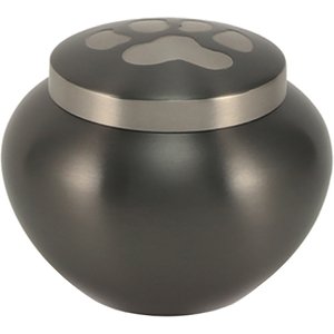 A Pet's Life Odyssey Paw Print Dog & Cat Urn, Slate/Pewter, Small