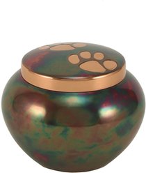 A Pet's Life Odyssey Paw Print Dog & Cat Urn, Raku/Copper, Small slide 1 of 6