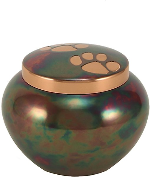A Pet's Life Odyssey Paw Print Dog & Cat Urn, Raku/Copper, Small slide 1 of 6