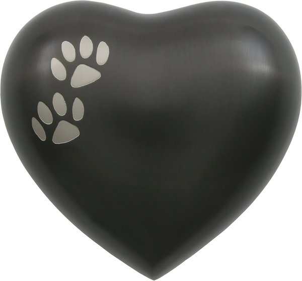 A Pet's Life Arielle Heart Paw Dog & Cat Urn, Slate, Small slide 1 of 5