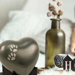 A Pet's Life Arielle Heart Paw Dog & Cat Urn, Slate, Small slide 2 of 5