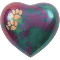 A Pet's Life Arielle Heart Paw Dog & Cat Urn, Raku, Small