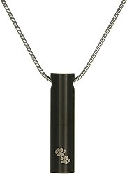 A Pet's Life Onyx Paw Cylinder Necklace