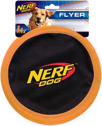 Nerf Dog Flyer Nylon Zone Flyer Dog Toy, 10-in, Orange/Black