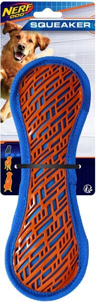 Nerf Dog Squeaker TPR Force Grip Barbell Dog Toy, 11-in slide 1 of 3