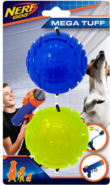 Nerf Dog Mega Tuff ULTRA Translucent TPR Sonic Ball Dog Toy, 2.5-in, 2 count slide 1 of 2