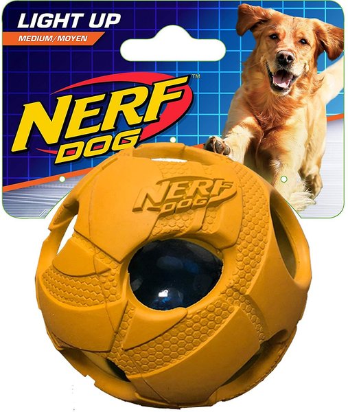 Nerf Dog Light Up Led Bash Ball Dog Toy Orange Chewy Com