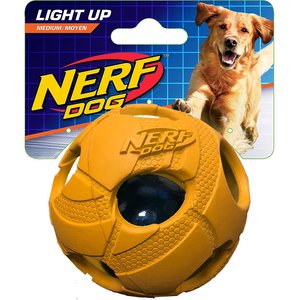 Nerf Dog Light Up LED Bash Ball Dog Toy, Orange