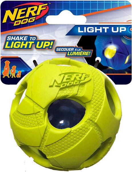 Nerf Dog Light Up LED Bash Ball Dog Toy, Green slide 1 of 2