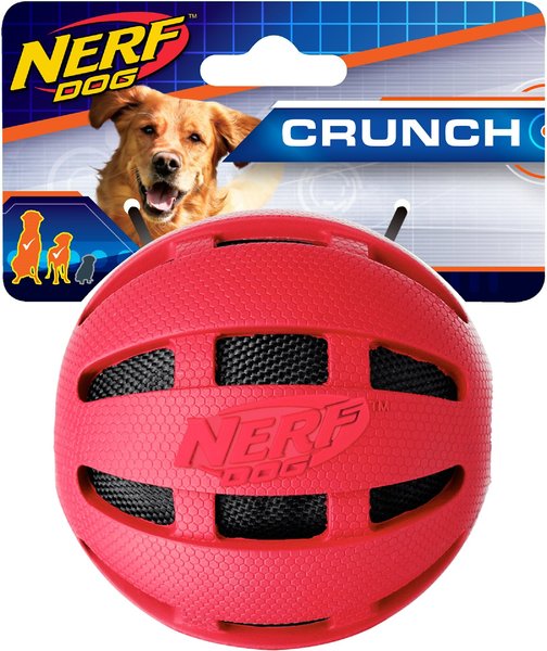 Nerf Dog Crunch Checker Ball Dog Toy, Red slide 1 of 2