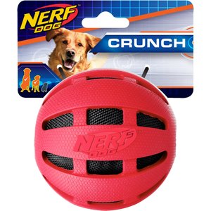 Nerf Dog Crunch Checker Ball Dog Toy, Red