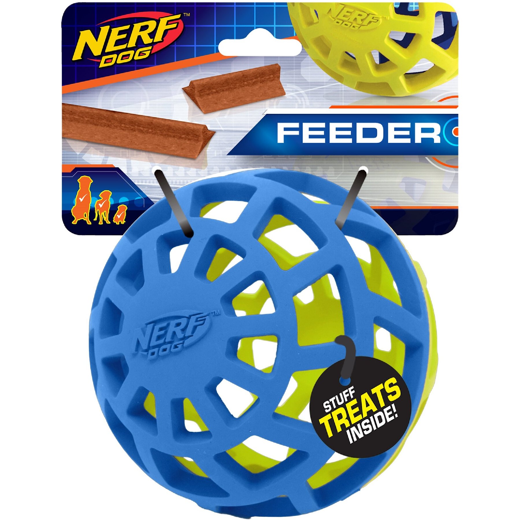 Nerf Dog 2.75in Tire Feeder - Green, Dog Toy