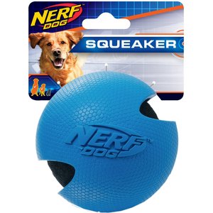 Nerf Dog Squeaker Classic Rubber Wrapped Tennis Ball Dog Toy, 3-in