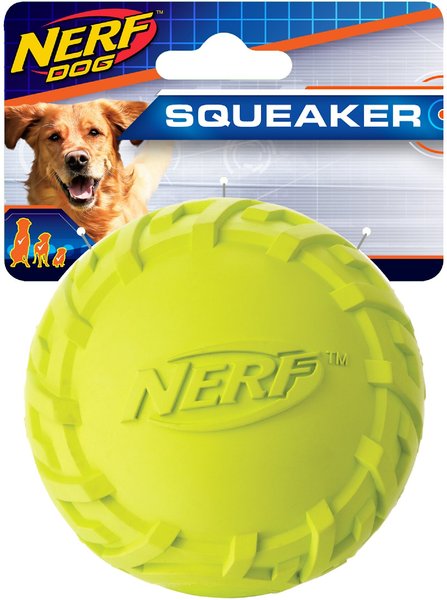 Nerf Dog Squeaker Tire Ball Dog Toy, Green slide 1 of 3