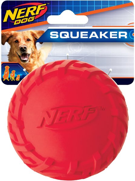 Nerf Dog Squeaker Tire Ball Dog Toy, Red slide 1 of 3