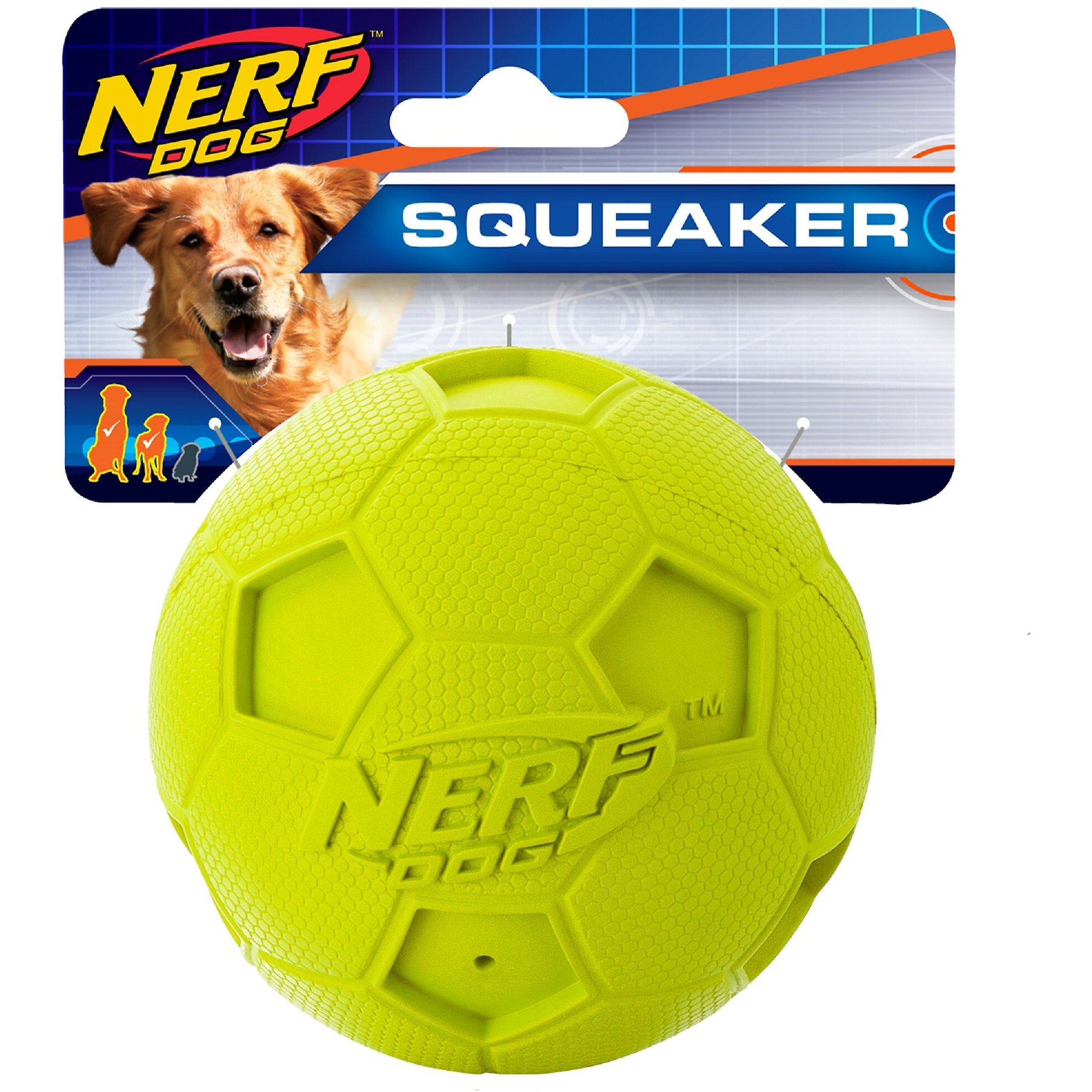  Large Soccer Ball - Soft, Squeaky Dog Toy - Natural