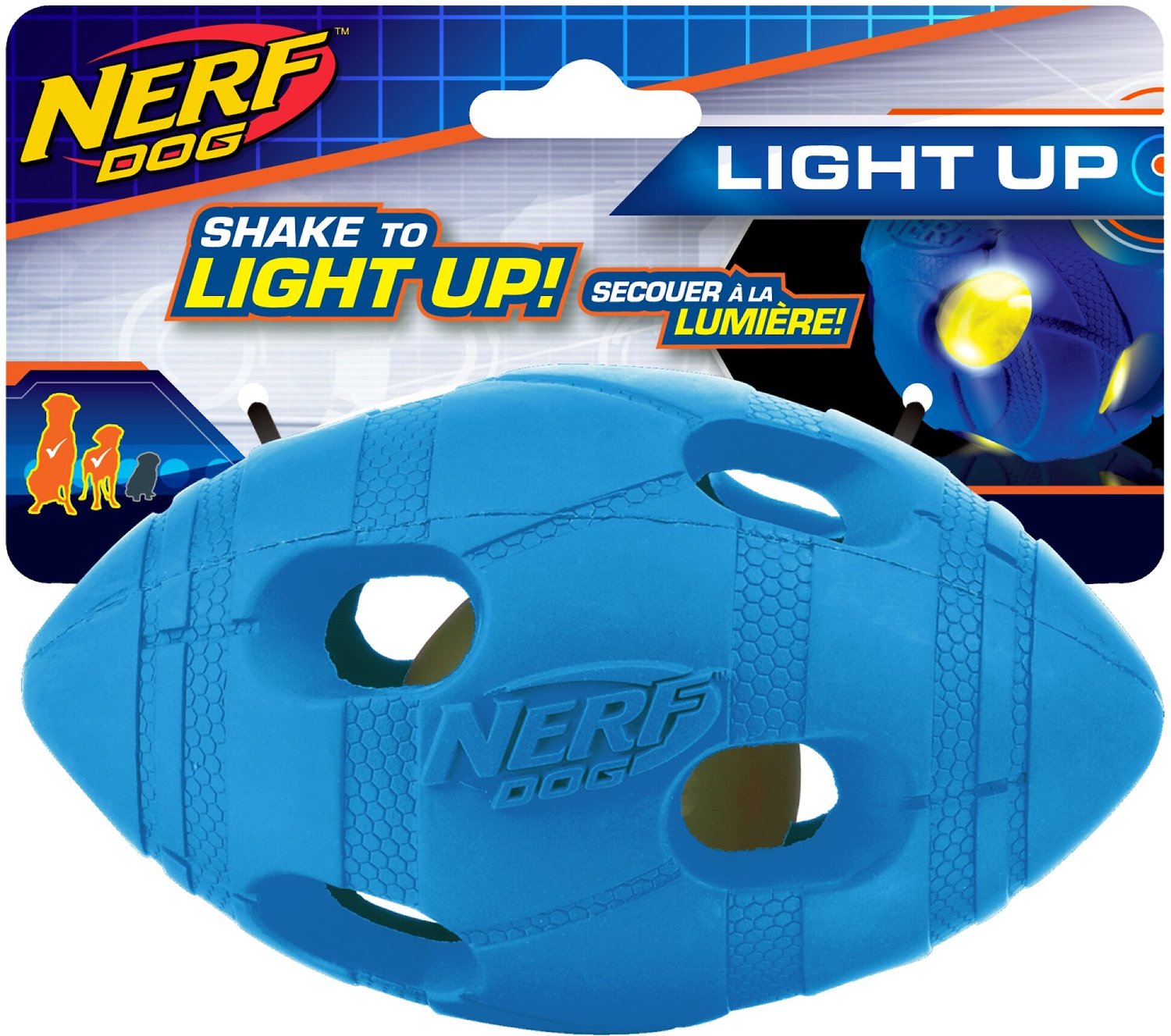 nerf dog light up football