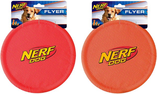 Nerf Dog Flyer Dog Toy, Orange/Red, 2 count slide 1 of 2