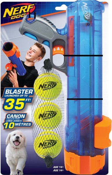 Nerf Dog 16” Tennis Ball Blaster Dog Toy with 3 Balls