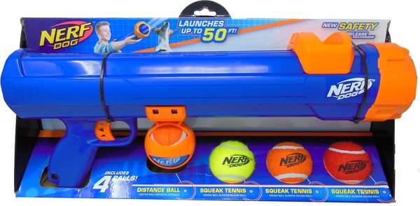 Nerf Dog 16” Tennis Ball Blaster Dog Toy with 4 Balls