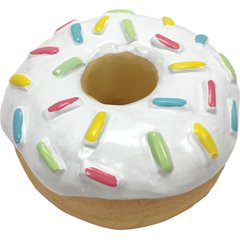 fouFIT Donut Squeaky Dog Chew Toy, White