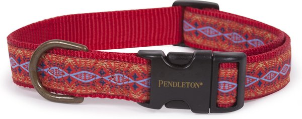 Pendleton Diamond River Nylon Dog Collar, Scarlet, Large: 18 to 22-in neck, 1-in wide slide 1 of 5