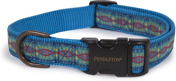 Pendleton Diamond River Nylon Dog Collar, Turqouise, X-Large: 22 to 26-in neck, 1-in wide slide 1 of 5
