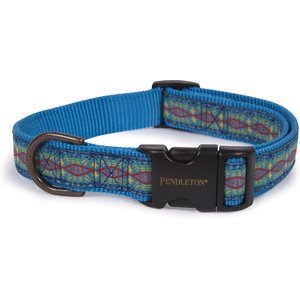 Pendleton Diamond River Nylon Dog Collar, Turqouise, X-Large: 22 to 26-in neck, 1-in wide