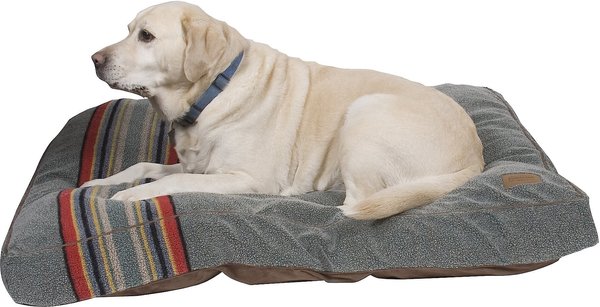 Pendleton Yakima Camp Pillow Dog Bed w/Removable Cover, Heather Green, Large slide 1 of 5