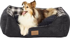 Pendleton Charcoal Ombre Kuddler Bolster Dog Bed with Removable Cover, Medium
