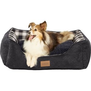 Pendleton Charcoal Ombre Kuddler Bolster Dog Bed w/Removable Cover, Medium